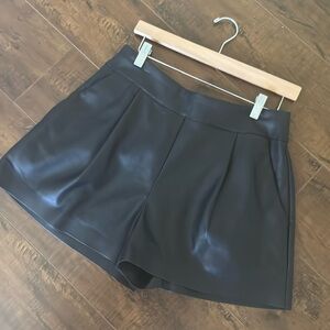 Susan Monaco Faux Leather Shorts